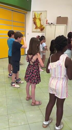 Children participate in dance class in La Fouillouse, France