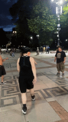 Fire performance draws crowd in Sofia public square