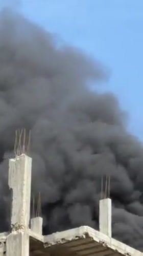 Building fire draws emergency response in Gaza City