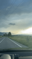 Motorist drives through rural Bulgarian countryside near Ihtiman