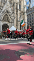 St. Patrick's Day parade marches past cathedral in Manhattan