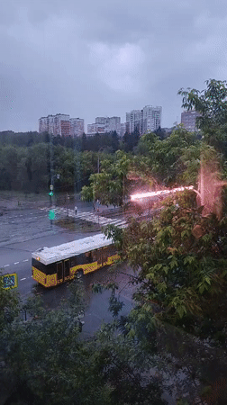 Rainy day life documented across Izhevsk during evening hours