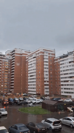 Rainy day in a Vologda apartment district