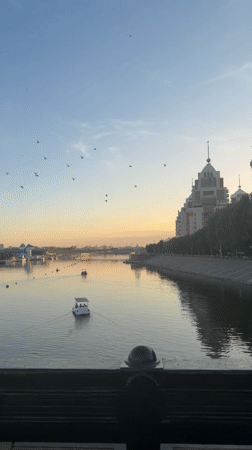 Everyday life along Astana's Ishim River waterfront