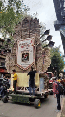 Ganesh festival float rolls through Mumbai streets
