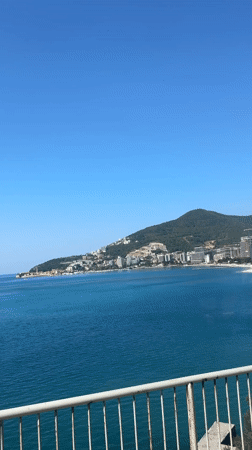 Morning coastal view recorded in Budva, Montenegro