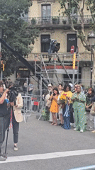 Barcelona crowds gather behind barriers for public event