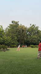 Group plays badminton in Delhi park