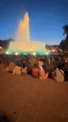 Barcelona's Magic Fountain lights up the night in full color