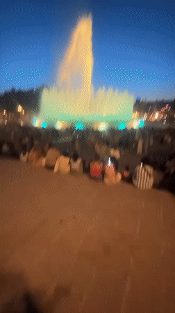 Barcelona's Magic Fountain lights up the night in full color