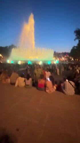 Barcelona's Magic Fountain lights up the night in full color