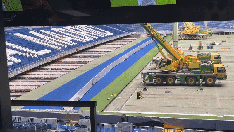 Construction ongoing at Santiago Bernabéu stadium in Madrid