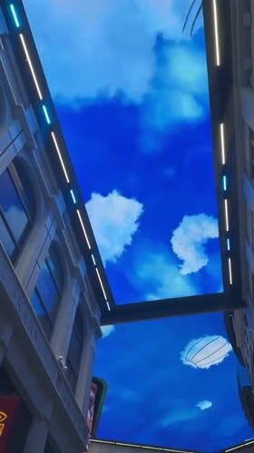 Manchester indoor mall features artificial sky ceiling display