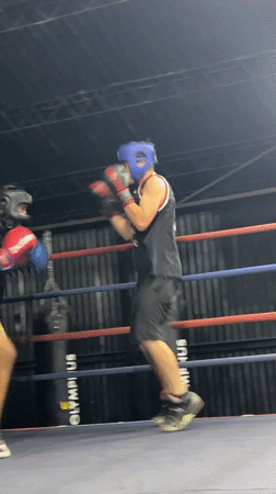 Sparring session at a boxing gym in Arica, Chile