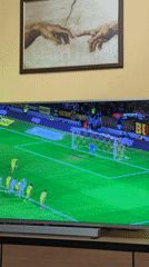 Soccer penalty goal watched on TV in Plovdiv home