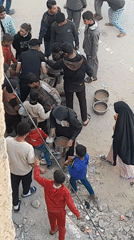 Food distribution gathering observed in al-Maghazi, Palestinian Territory