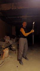 Nunchaku and poi practice in a Karaganda basement