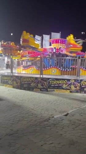 Pirate ship restaurant and spinning rides at Varna's Golden Sands