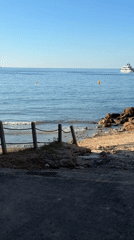Quiet Sunday morning on the Mallorcan coast, sea to street