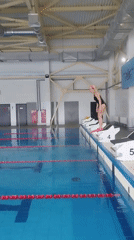 Women swim, dive and pose at Yakutsk pool facility