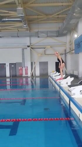 Women swim, dive and pose at Yakutsk pool facility