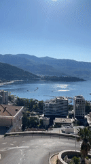 Morning panoramic views captured of Budva coastline and cityscape