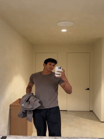 LA resident documents selfies and cafe visit Monday afternoon