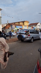 Street scenes show pedestrians, vehicles in unidentified urban area