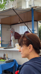 Morning market activity captured in Fethiye, Turkey
