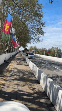 Mother with baby stroller spotted on flaglined Sochi streets