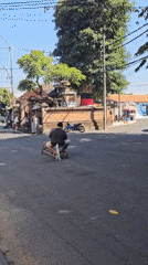 Active construction site and street scene in central Denpasar