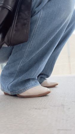 Woman in leather jacket photographed in Mexico City