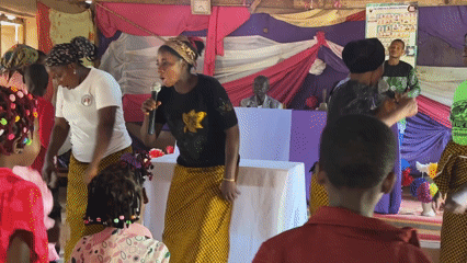 Church service features women's choir and formal proceedings