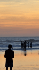 Sunset beach scenes captured across North Kuta Indonesia