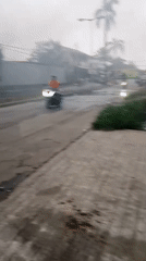 Large industrial fire burns in Balaraja, Indonesia