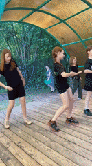 Outdoor kids' performance and craft display in Chaikovsky