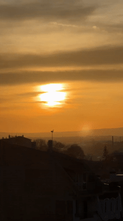 Seagull flight and sunset captured in Varna, Bulgaria