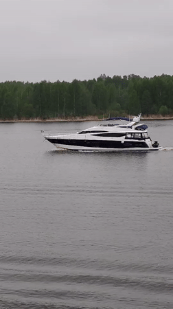 Yacht spotted on calm waters near Gorodishche, Russia