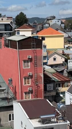 Daytime cityscape view documented in Da Lat, Vietnam