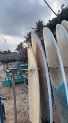 Lazy beach afternoon at a surf spot in Peleana, Sri Lanka