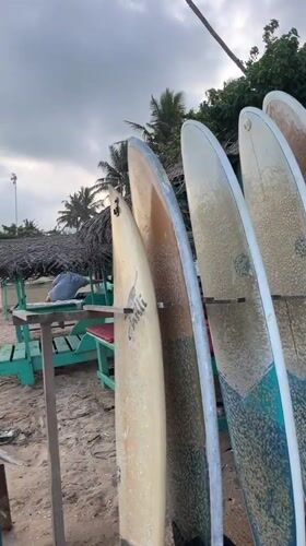Lazy beach afternoon at a surf spot in Peleana, Sri Lanka