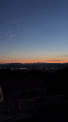 Twilight panorama captured over Podgorica, Montenegro from elevated viewpoint