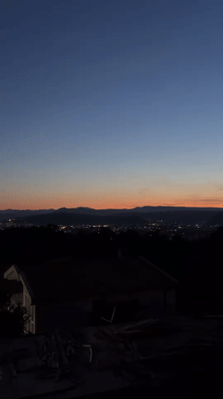 Twilight panorama captured over Podgorica, Montenegro from elevated viewpoint