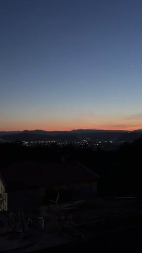 Twilight panorama captured over Podgorica, Montenegro from elevated viewpoint