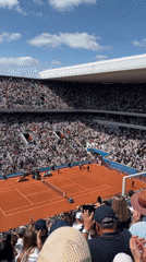 Tennis match ends with celebration at Paris clay court stadium