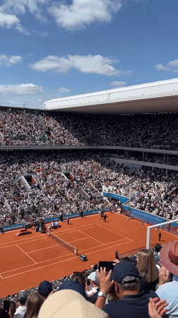 Tennis match ends with celebration at Paris clay court stadium