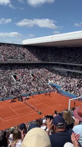 Tennis match ends with celebration at Paris clay court stadium