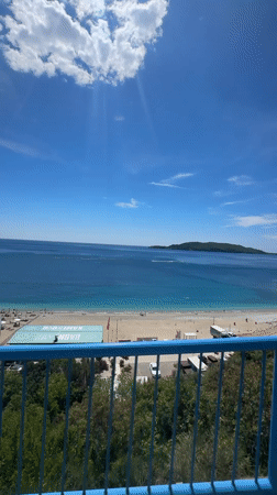 Sunny coastal scenes documented across Montenegro beaches, roads