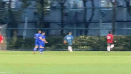 Young adults play soccer, celebrate at Shanghai field