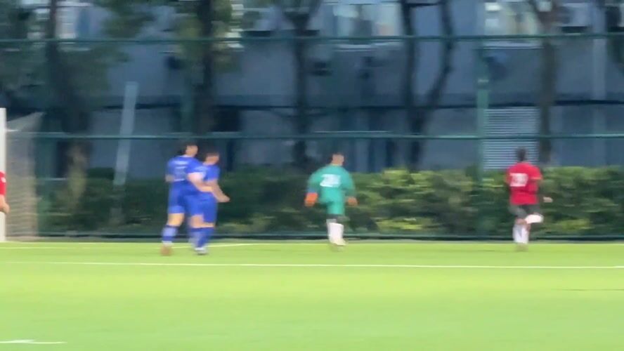 Young adults play soccer, celebrate at Shanghai field